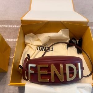 Fendigraphy Mini Burgundy leather mini-bag